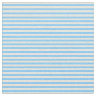 Beige en Light Sky Blue Striped Pattern Stof