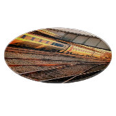 Beige en Maroon trein Snijplank (Hoek)