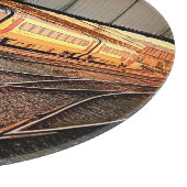 Beige en Maroon trein Snijplank (Hoek)