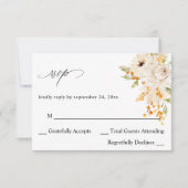 Beige en Oranje Floral no Meal RSVP (Voorkant)