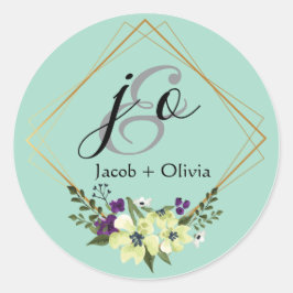 Beige en Peach Creatieve Minimalistische bruiloft Ronde Sticker