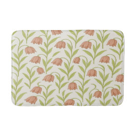 Beige en roze bloemen badmat