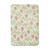 Beige en roze bloemen badmat (Voorkant Verticaal)