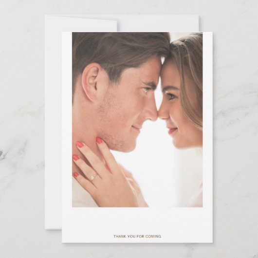 Beige en roze Waterverf bloemenbruiloft Kaart (Achterkant)