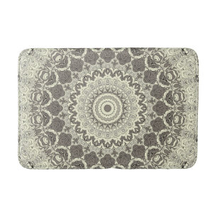 Beige en Taupe Mandala Patroon Ontwerp Badmat