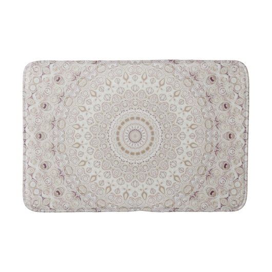 Beige en Taupe Mandala Patroonontwerp Badmat (Voorkant)