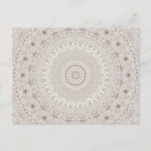 Beige en Taupe Mandala Patroonontwerp Briefkaart