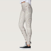 Beige en Taupe Mandala Patroonontwerp Leggings (Links)