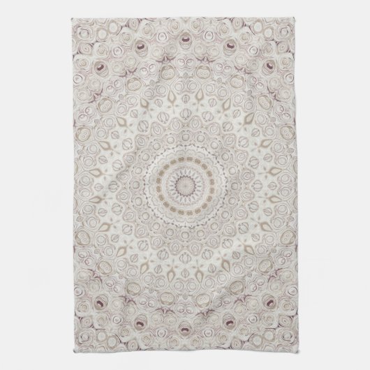 Beige en Taupe Mandala Patroonontwerp Theedoek (Verticaal)