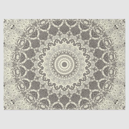 Beige en Taupe Mandala Patroonontwerp Tissuepapier (Voorkant)