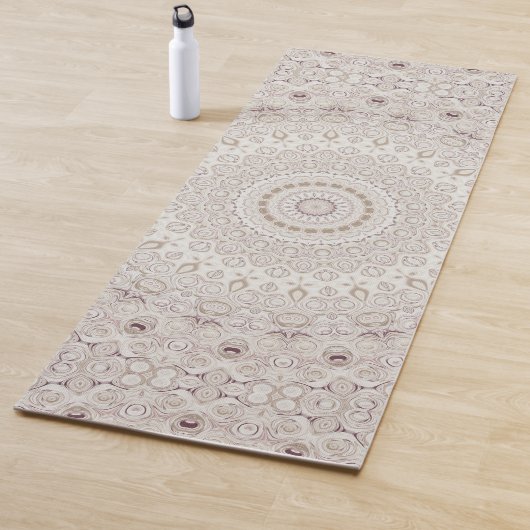 Beige en Taupe Mandala Patroonontwerp Yogamat (In situ)