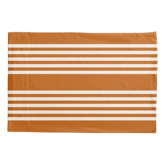 Beige en verbrande sinaasappel met vijf strippen kussensloop (Achterkant)