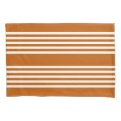 Beige en verbrande sinaasappel met vijf strippen kussensloop (Voorkant)