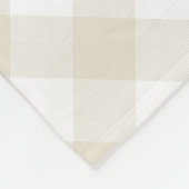Beige en White Diagonal Pset Farmhouse Monogram Fleece Deken (Hoek)