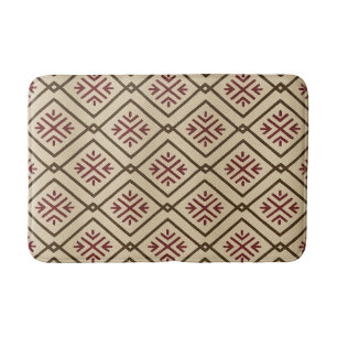 Beige en wijnrode badmat