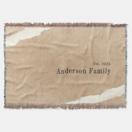 Beige en witte aardetinten, Minimalistische Famili Deken