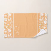 Beige en witte  damasmonogram bad handdoek (Handdoek)