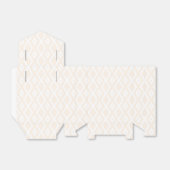 Beige en witte diamantpatroon bedankdoosjes (Uitgevouwen)