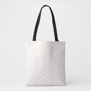 Beige en witte diamantpatroon draagtas