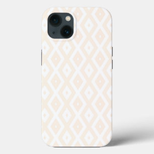 Beige en witte diamantpatroon Hoesje-Mate iPhone c 13 Hoesje