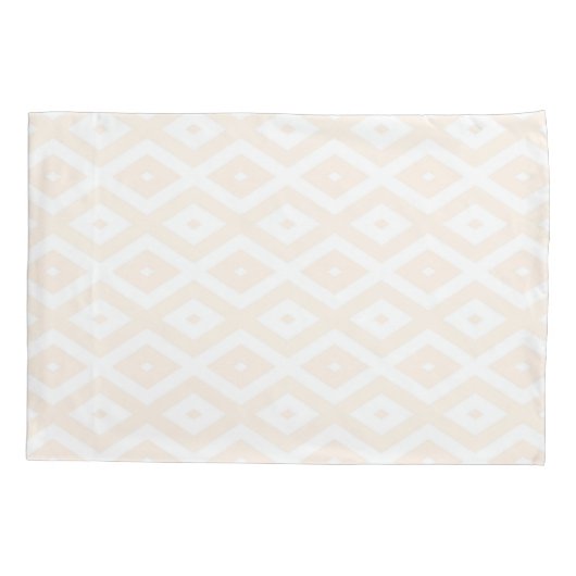 Beige en witte diamantpatroon kussensloop (Achterkant)