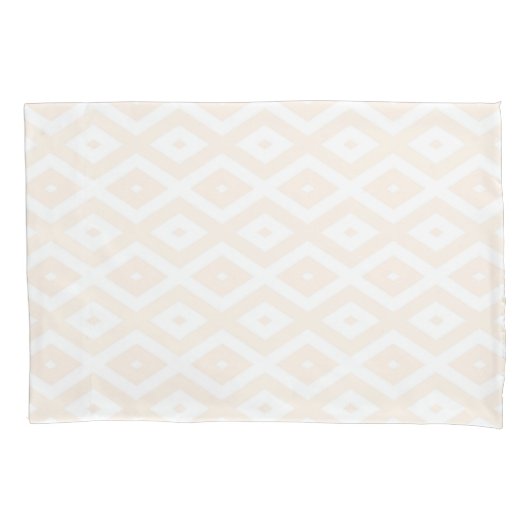 Beige en witte diamantpatroon kussensloop (Voorkant)