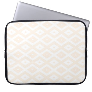 Beige en witte diamantpatroon laptop sleeve