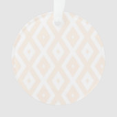 Beige en witte diamantpatroon ornament (voorkant)