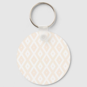 Beige en witte diamantpatroon sleutelhanger