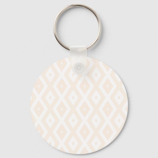 Beige en witte diamantpatroon sleutelhanger (Voorkant)
