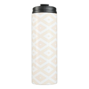 Beige en witte diamantpatroon thermosbeker