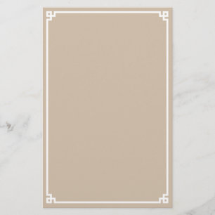 Beige en witte Griekse sleutelrand papiersheet