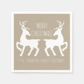 Beige en witte kleuren met aangepaste kerstmis servetten (Voorkant)