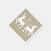 Beige en witte kleuren met aangepaste kerstmis servetten (Hoek)