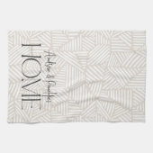 Beige en witte moderne geometrische minimal home theedoek (Horizontaal)