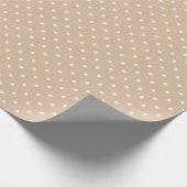 Beige en witte Polka Dot Pattern Cadeaupapier (Hoek)