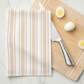 Beige en witte snoepjes strepen theedoek (Quarter Fold)