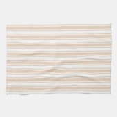 Beige en witte snoepjes strepen theedoek (Horizontaal)