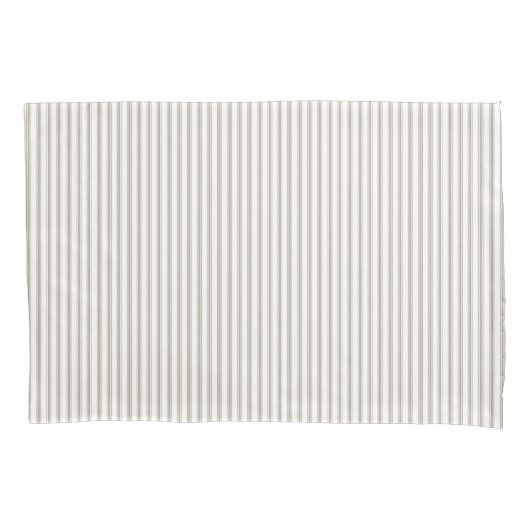 Beige en witte streep kussensloop (Voorkant)