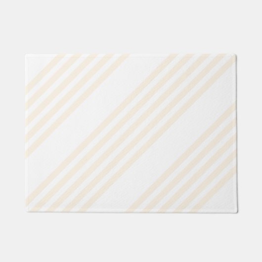 Beige en witte vijf strips deurmat (Voorkant)