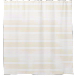 Beige en witte vijf strips douchegordijn