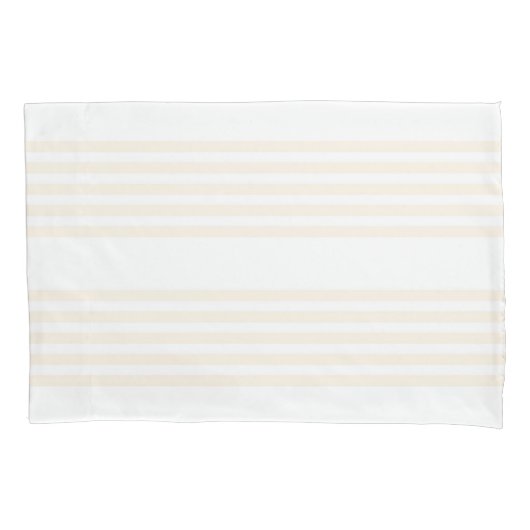 Beige en witte vijf strips kussensloop (Voorkant)