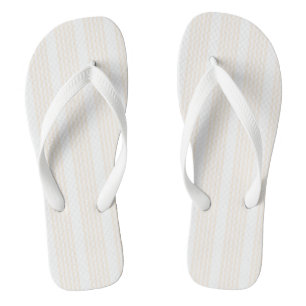 Beige en witte vijf strips teenslippers