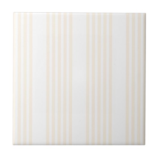 Beige en witte vijf strips tegeltje (Voorkant)