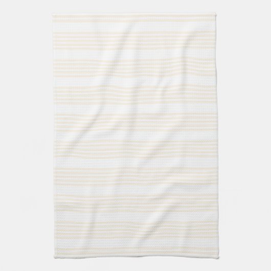 Beige en witte vijf strips theedoek (Verticaal)