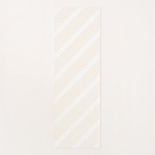 Beige en witte vijf strips yogamat