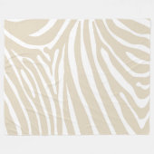 Beige en witte zebra print fleece deken (Voorkant (Horizontaal))