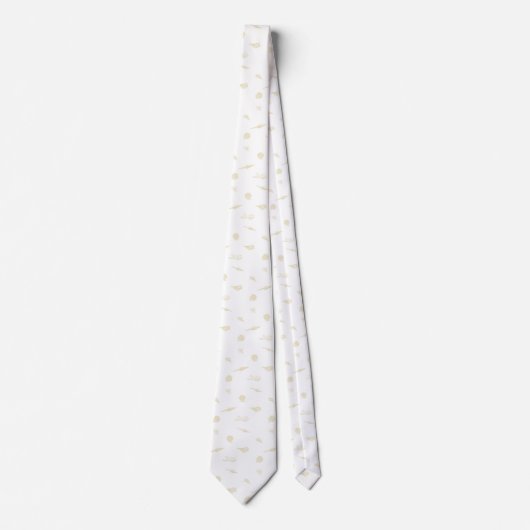Beige en witte zeeschelpen en Starfish Beach strop Stropdas (Voorkant)
