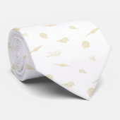 Beige en witte zeeschelpen en Starfish Beach strop Stropdas (Opgerold)