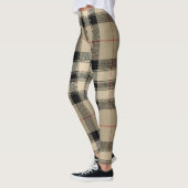 Beige en zwart geruite designer look Leggings (Links)